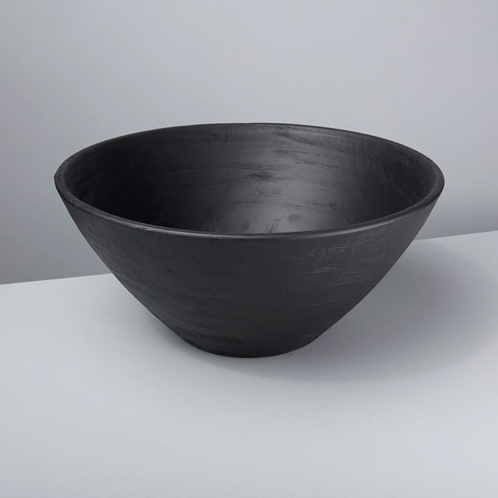 Large black mango wood serving bowl – modern kitchen decor