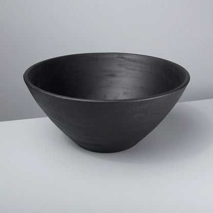 Large black mango wood serving bowl – modern kitchen decor