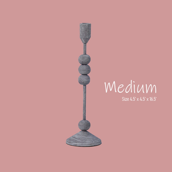 Medium Petra zinc candle holder – circular sculptural accent